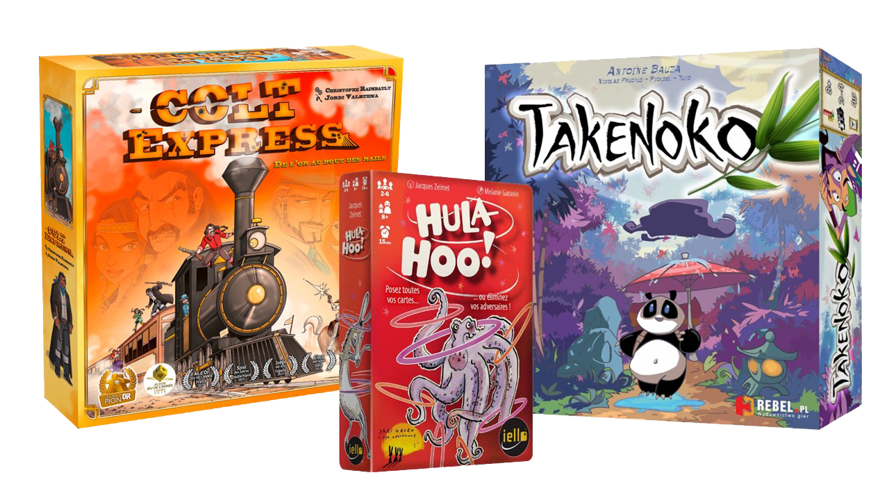 univers jeux colt express, takenoko et hula hoo !